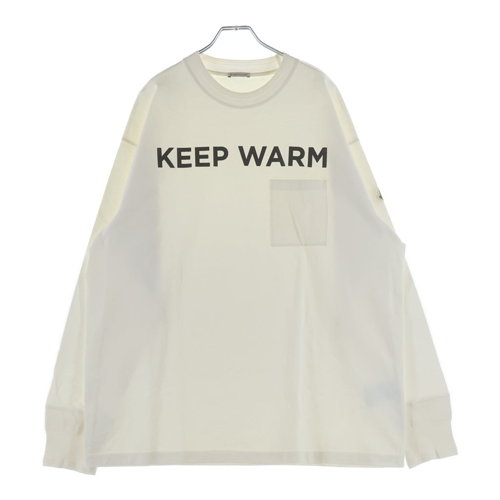 MONCLER(モンクレール) 21AW KEEP WARM ワッペンロゴ クルーネック プルオーバー スウェットトレーナー ホワイト G20918D00006