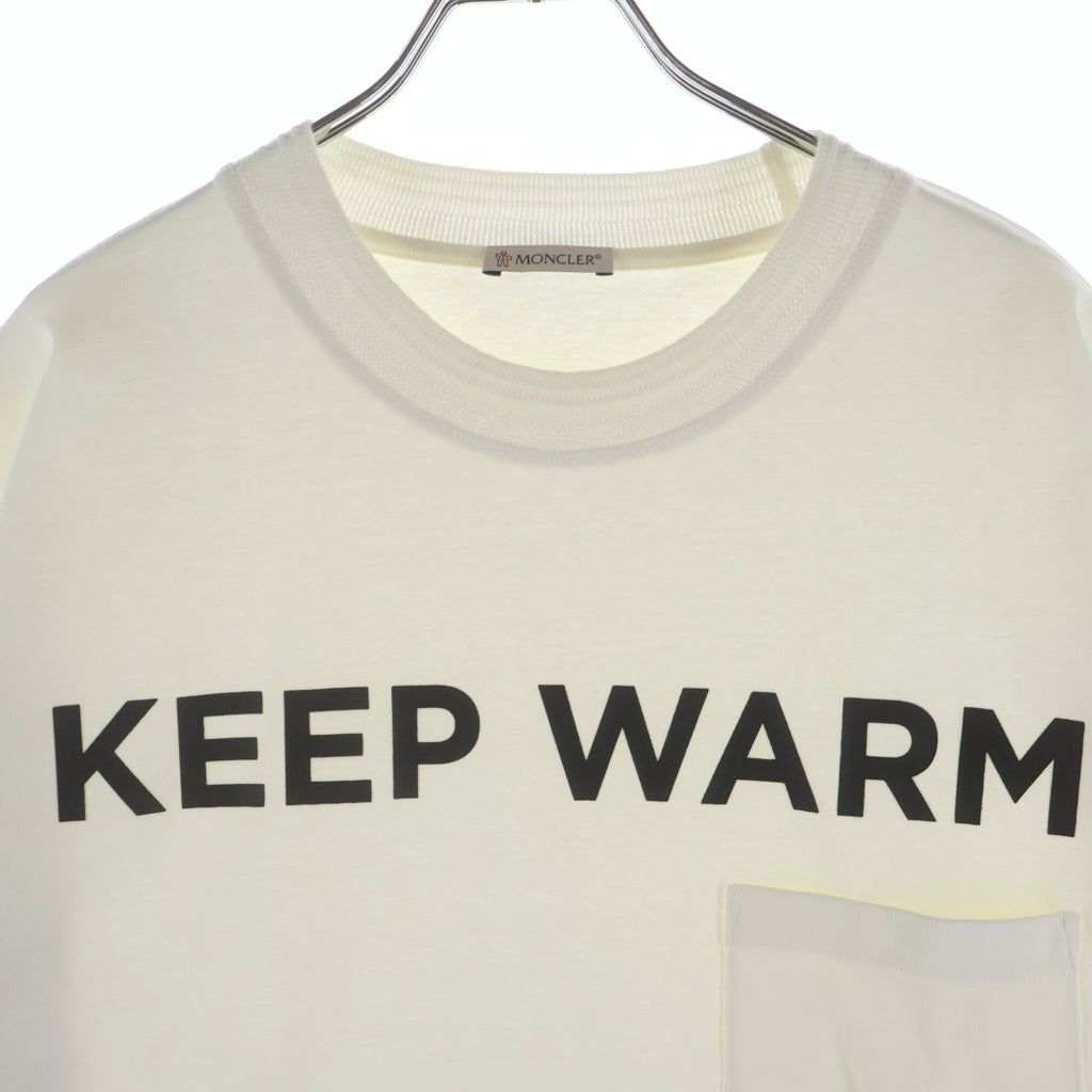 MONCLER(モンクレール) 21AW KEEP WARM ワッペンロゴ クルーネック プルオーバー スウェットトレーナー ホワイト G20918D00006