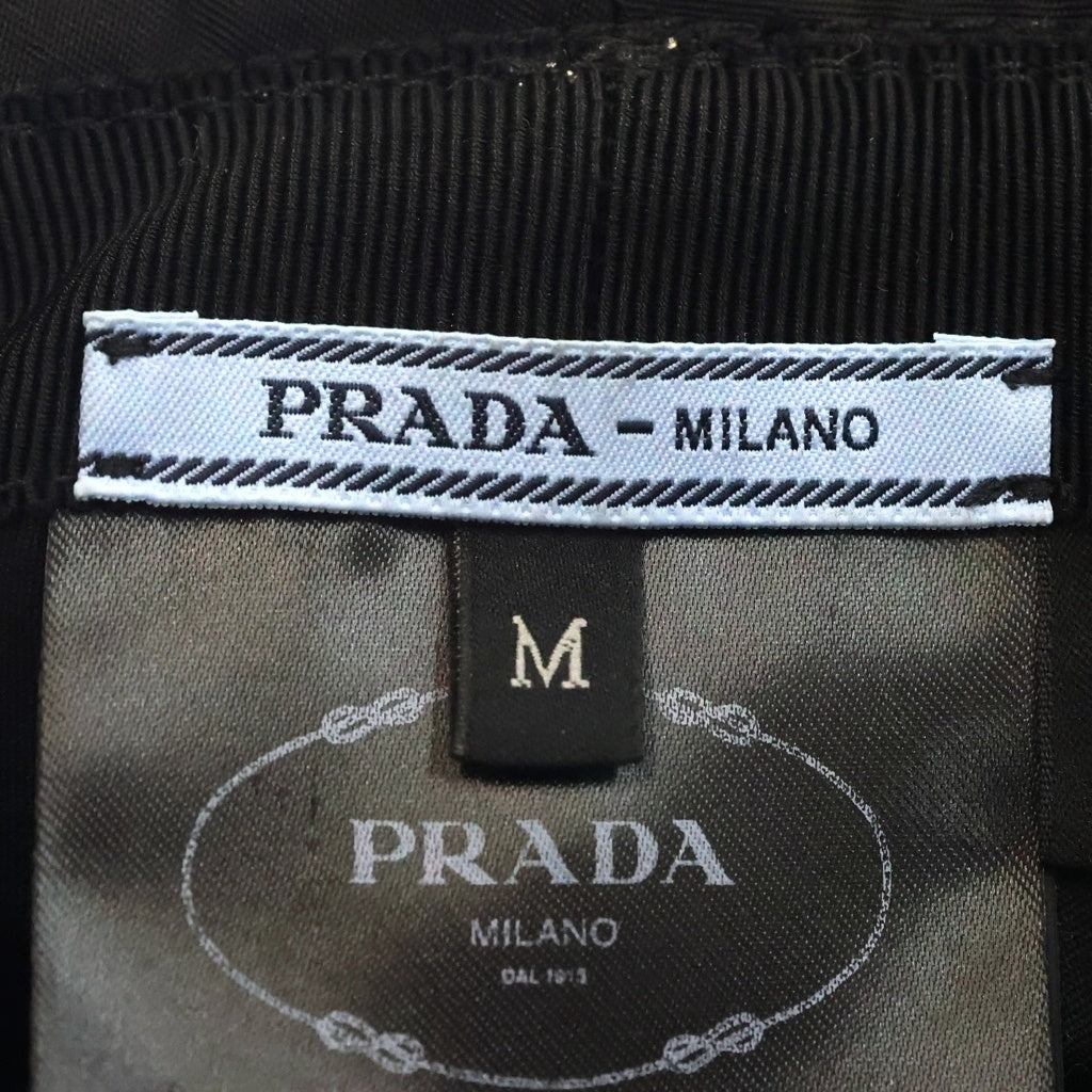 PRADA(プラダ) RE-NYLON リナイロン トライアングルロゴプレート バケットハット 帽子 ブラック 1HC137 レディース
