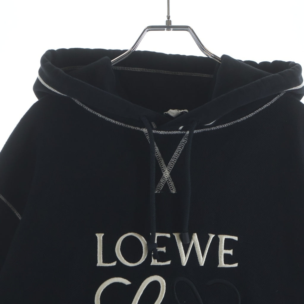 LOEWE(ロエベ) アナグラム ロゴ刺繍 プルオーバー スウェットパーカー ブラック #L H526Y25X02 レディース