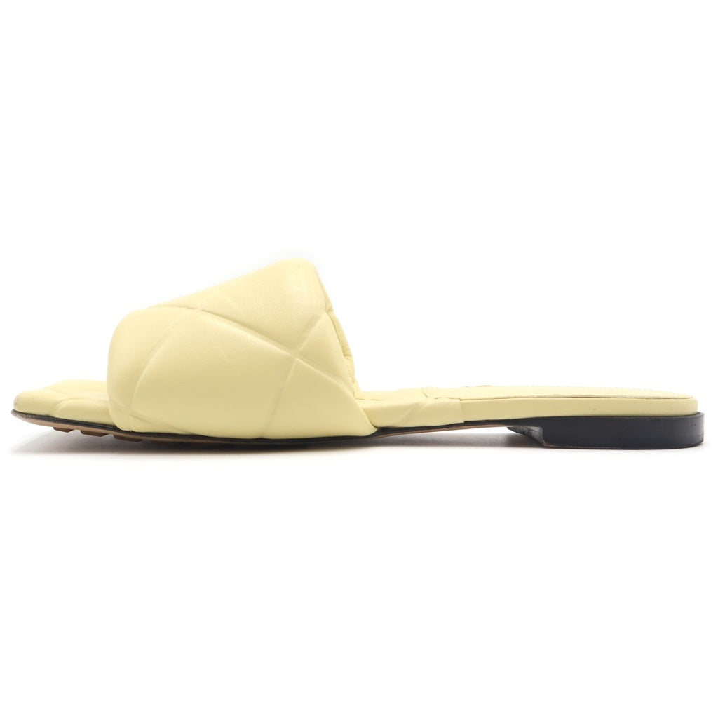 BOTTEGA VENETA(ボッテガヴェネタ) リド フラットサンダル クリーム ライトイエロー レザー #36 1/2 レディース