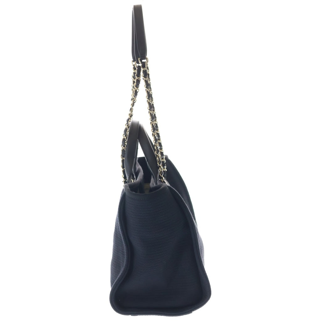 CHANEL(シャネル) ドーヴィル MM ハンドバッグ ショルダーバッグ ボーリングバッグ 2WAY キャンバス レザー ブラック AS3257 レディース