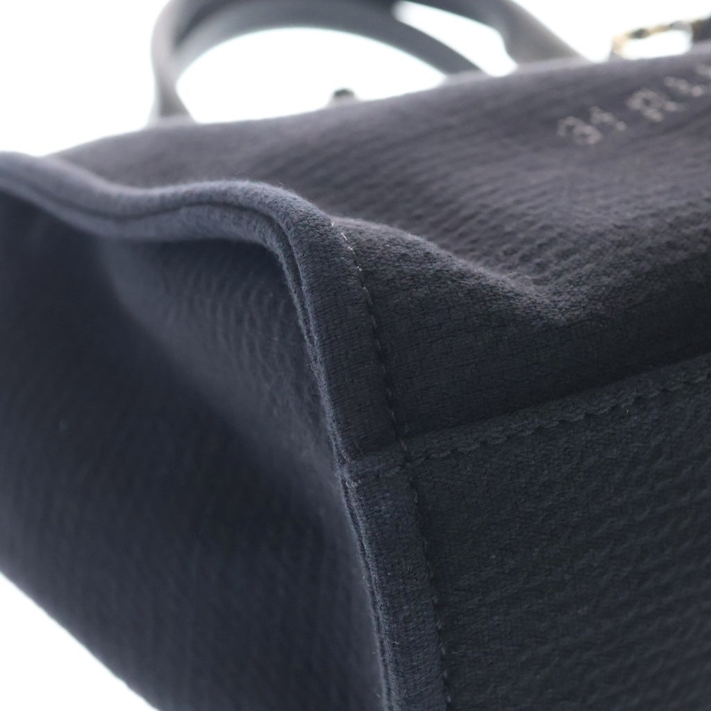 CHANEL(シャネル) ドーヴィル MM ハンドバッグ ショルダーバッグ ボーリングバッグ 2WAY キャンバス レザー ブラック AS3257 レディース