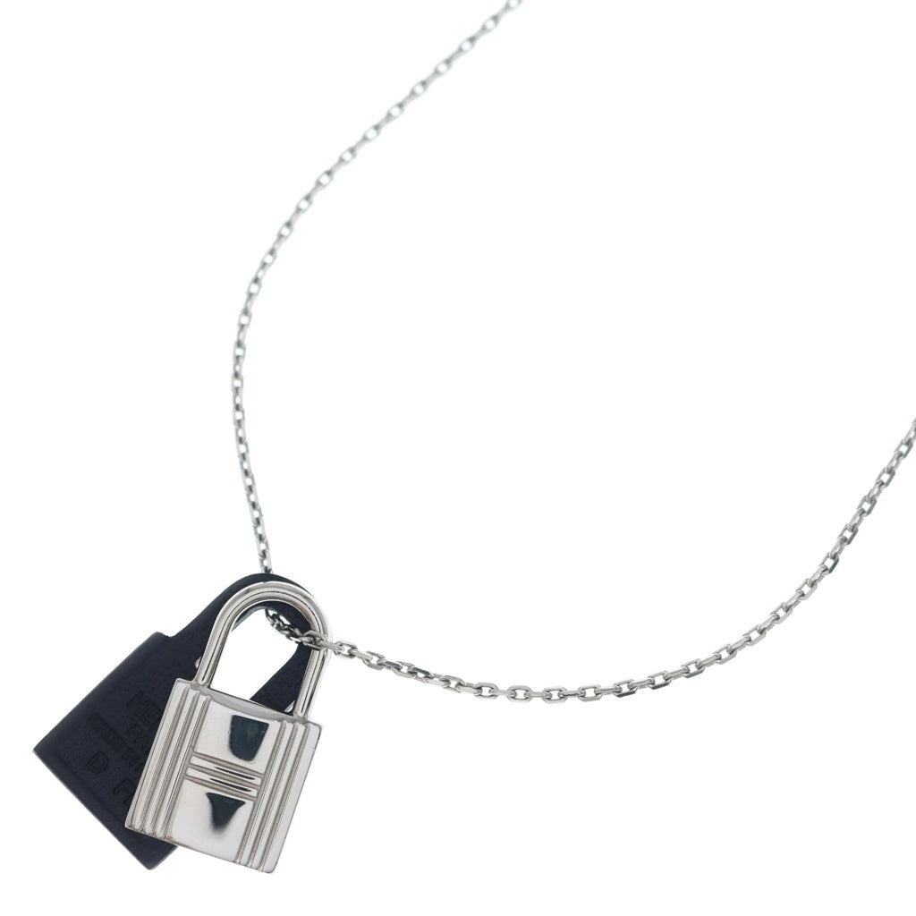 HERMES(エルメス) O'Kelly オーケリーネックレス PM SV925 D刻印 カデナ メタル レザー シルバー/ブラック レディース