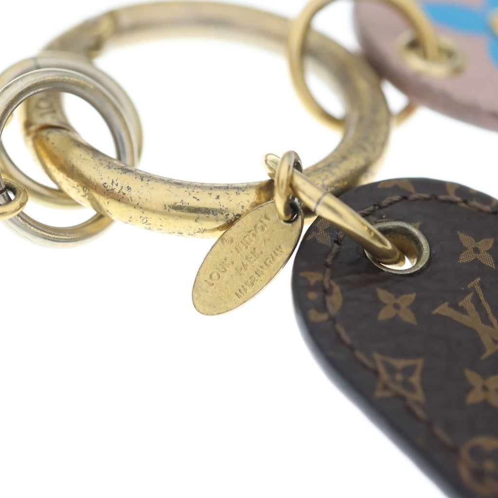 LOUIS VUITTON(ルイヴィトン) ビジューサック フェティッシュ キーホルダー キーリング ゴールド/ブラウン/ピンク レディース
