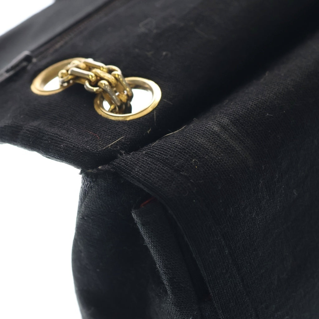 CHANEL(シャネル) マトラッセ23 Wフラップ Wチェーンショルダーバッグ ハンドバッグ ブラック コットン ゴールド金具 レディース