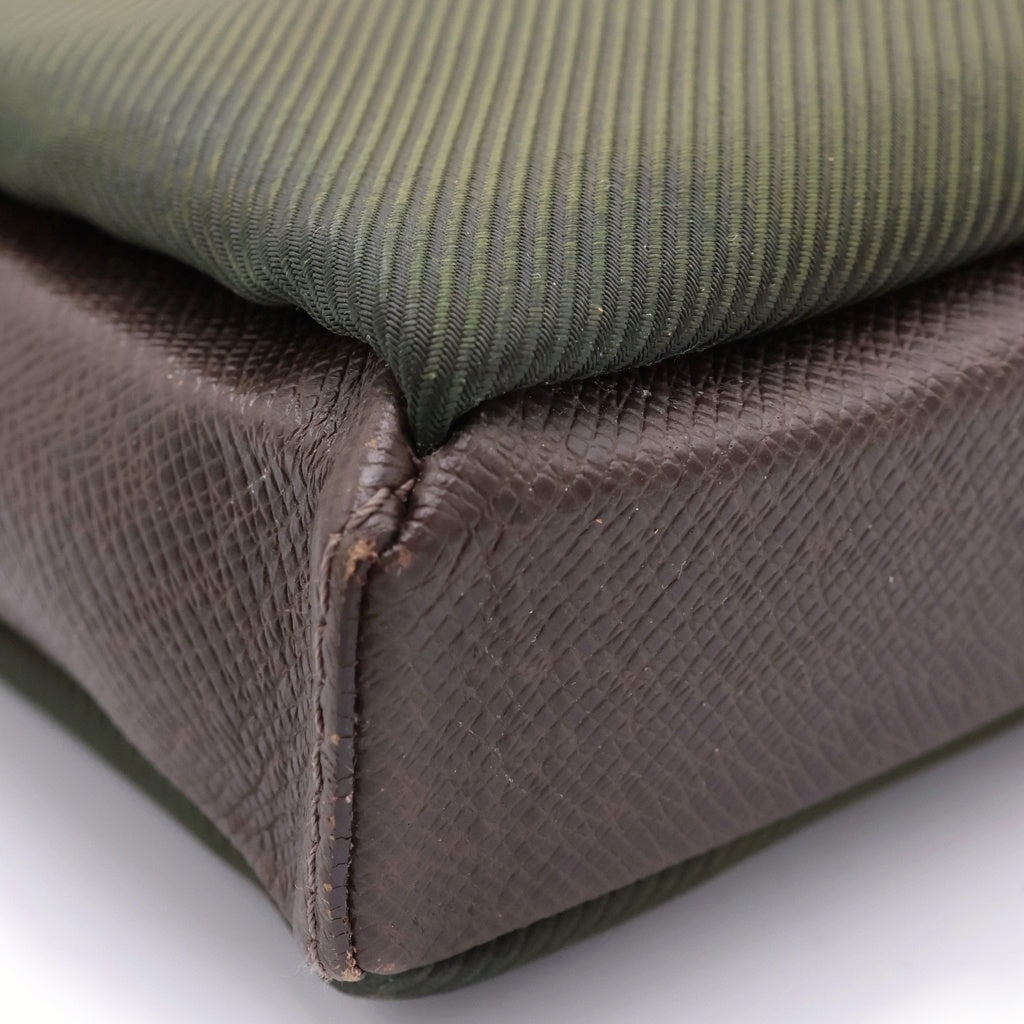 LOUIS VUITTON(ルイヴィトン) サラトヴGM タイガ レザー キャンバス ショルダーバッグ ブラウン/グリーン M30882