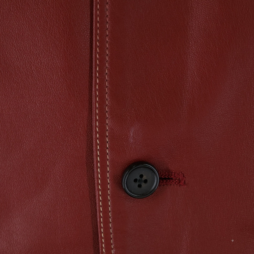 HERMES(エルメス) ラムスキン レザー 長袖シャツ レッド