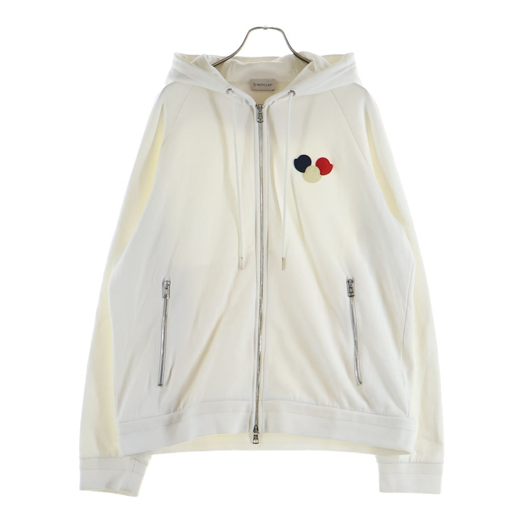 MONCLER(モンクレール) 17AW トリコロール ワッペンロゴ ジップアップ スウェット パーカー フーディー ホワイト C20918400000 80451