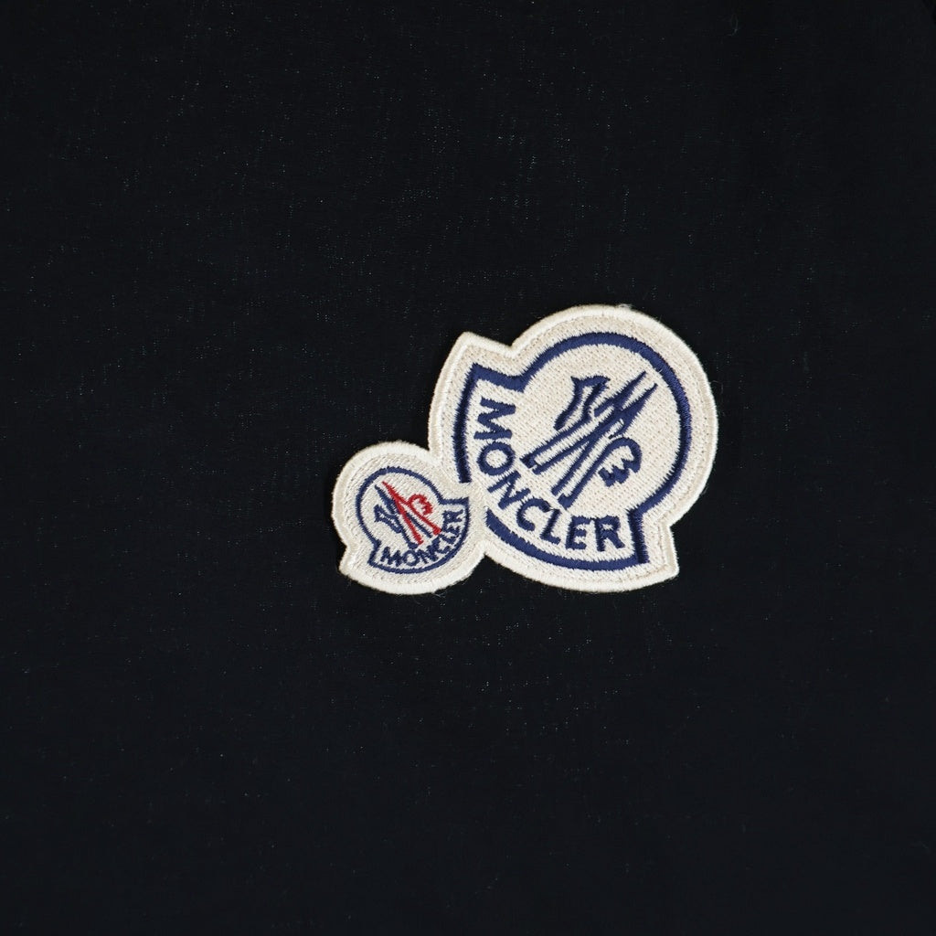 MONCLER(モンクレール) 19SS ダブルワッペンロゴ クルーネック 半袖Tシャツ カットソー ブラック D20918032500 8390Y