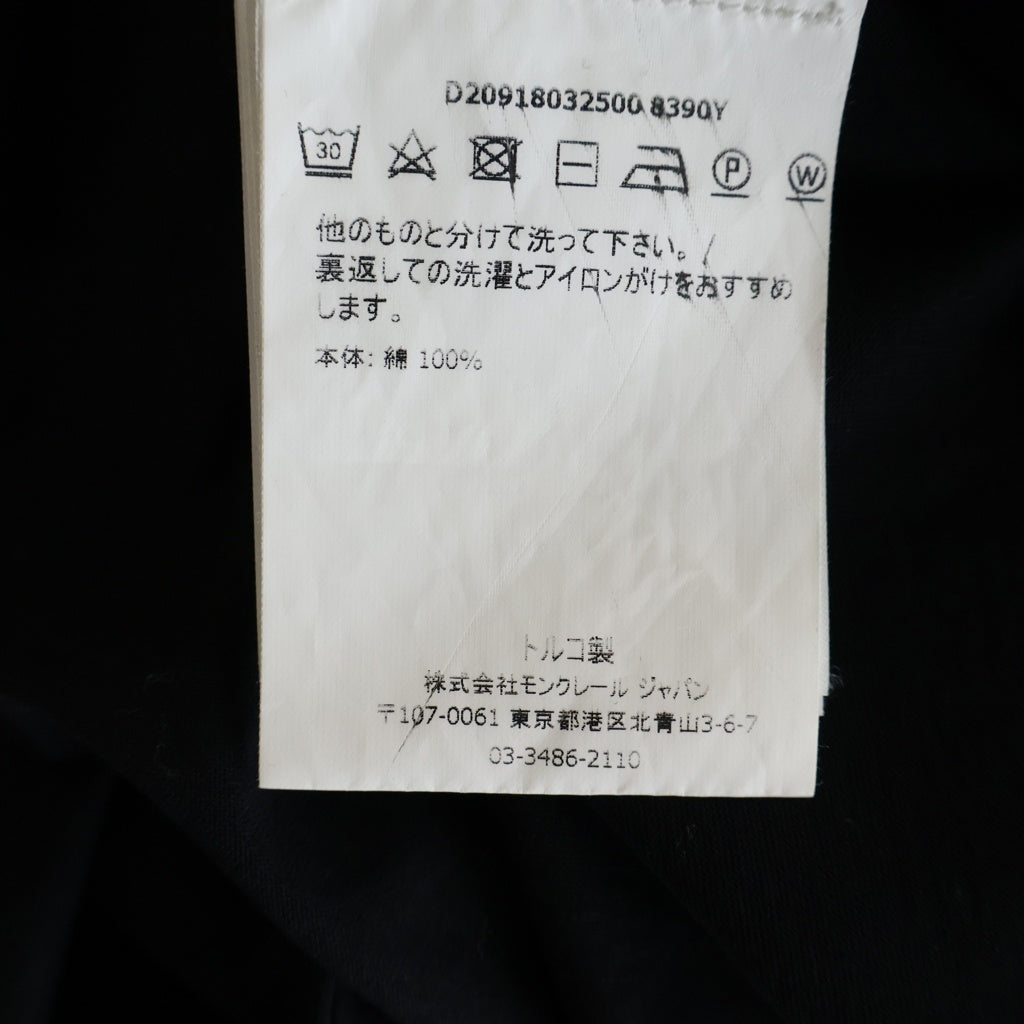 MONCLER(モンクレール) 19SS ダブルワッペンロゴ クルーネック 半袖Tシャツ カットソー ブラック D20918032500 8390Y