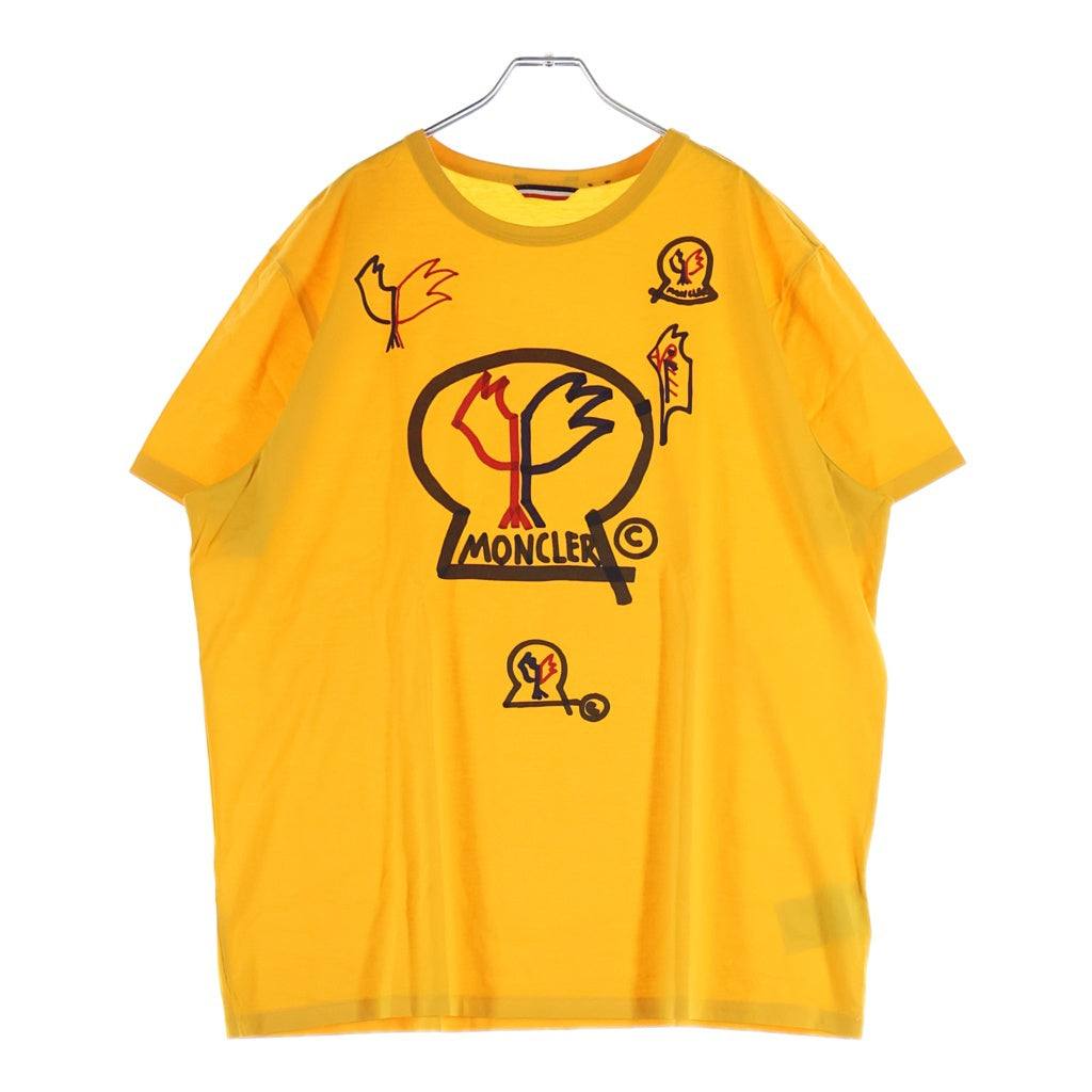MONCLER(モンクレール) 18AW ロゴプリント クルーネック 半袖Tシャツ カットソー イエロー 20918037850 8390Y