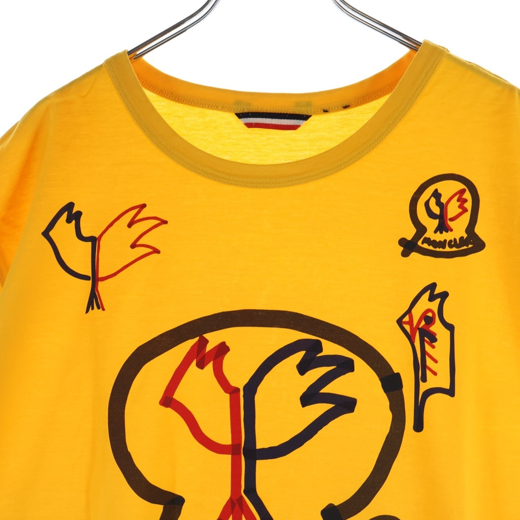 MONCLER(モンクレール) 18AW ロゴプリント クルーネック 半袖Tシャツ カットソー イエロー 20918037850 8390Y