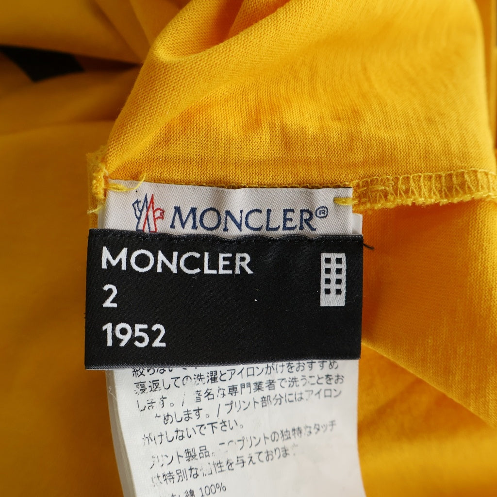 MONCLER(モンクレール) 18AW ロゴプリント クルーネック 半袖Tシャツ カットソー イエロー 20918037850 8390Y