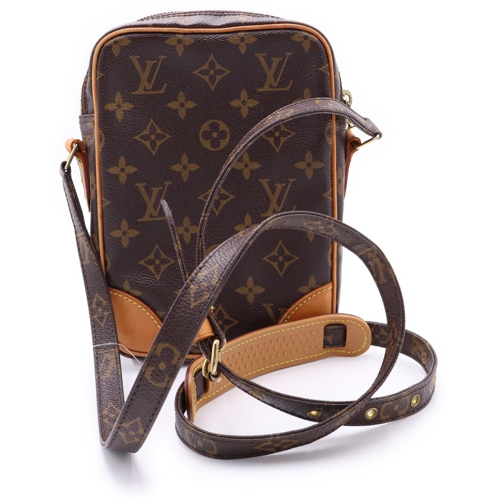 LOUIS VUITTON(ルイヴィトン) モノグラム ダヌーブ PVC レザー ショルダーバッグ ブラウン M45266