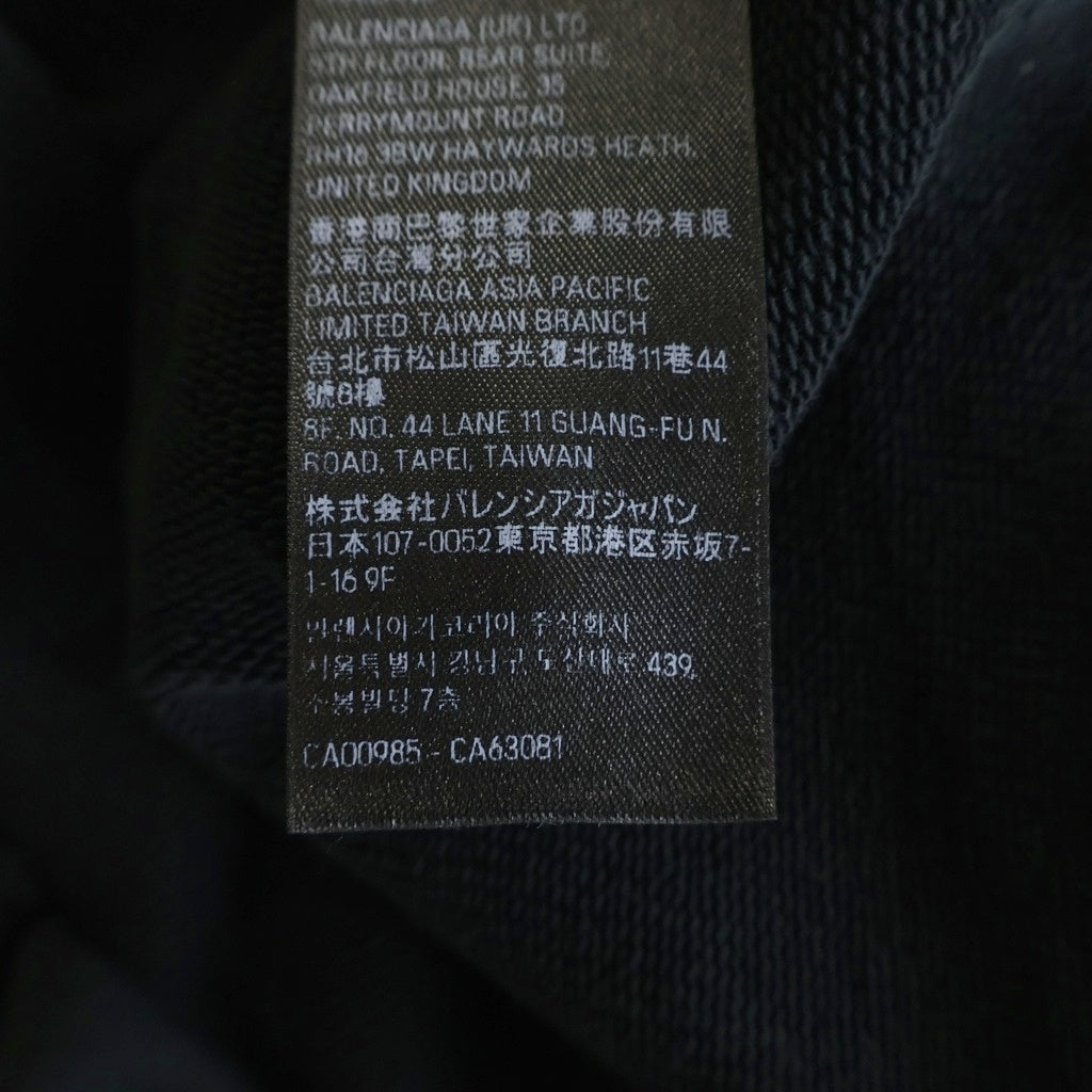 BALENCIAGA(バレンシアガ) 24SS Double Front Crew ダブルフロント ロゴプリント 刺繍 ダメージ加工 クルーネック プルオーバー スウェット トレーナー ブラック 791614