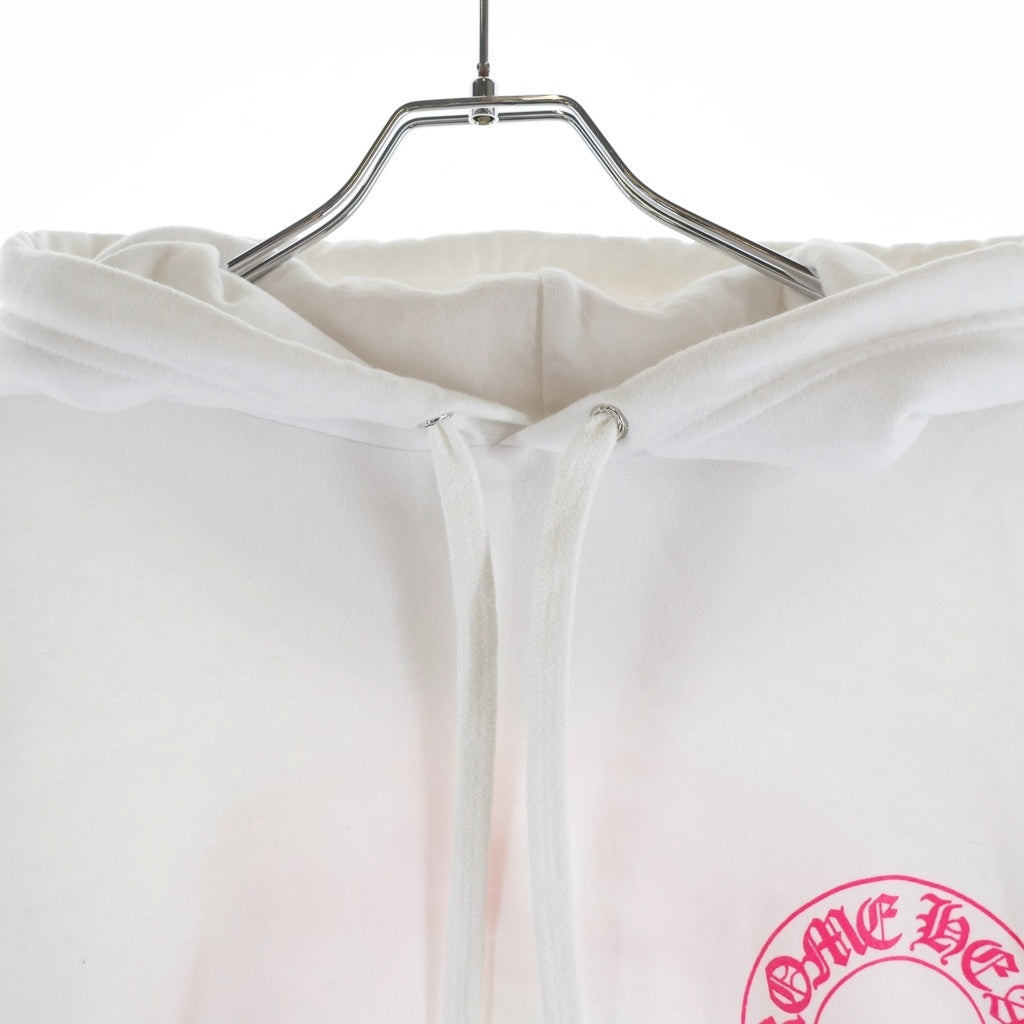 CHROME HEARTS(クロムハーツ) SWTSHRT PLVR ホースシュー 袖フローラル プリントプルオーバーパーカー ホワイト/ピンク