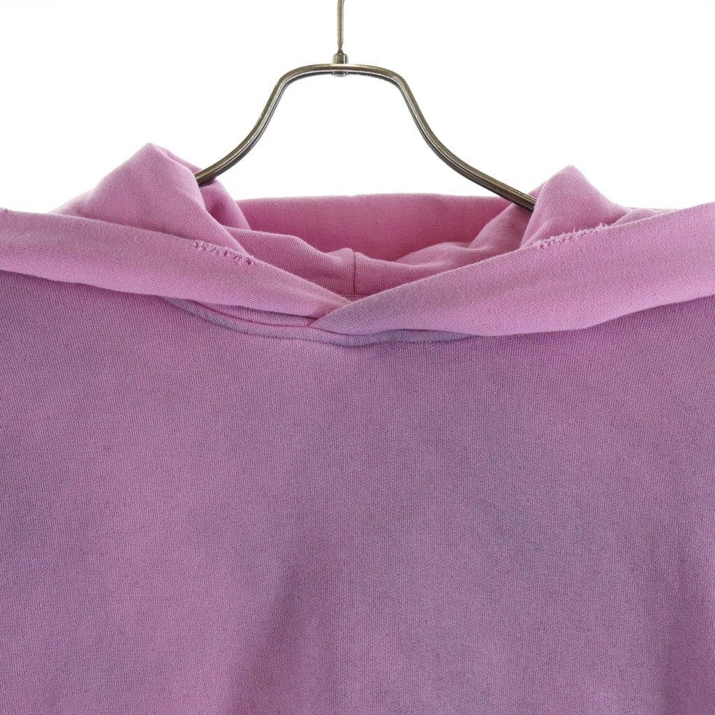 ACNE STUDIOS Bla Konst(アクネストゥディオズ ブロコンスト) 24SS Logo Hoodie Sweater ダメージ加工 ロゴフーディ スウェットパーカー ピンク FN-UX-SWEA000020