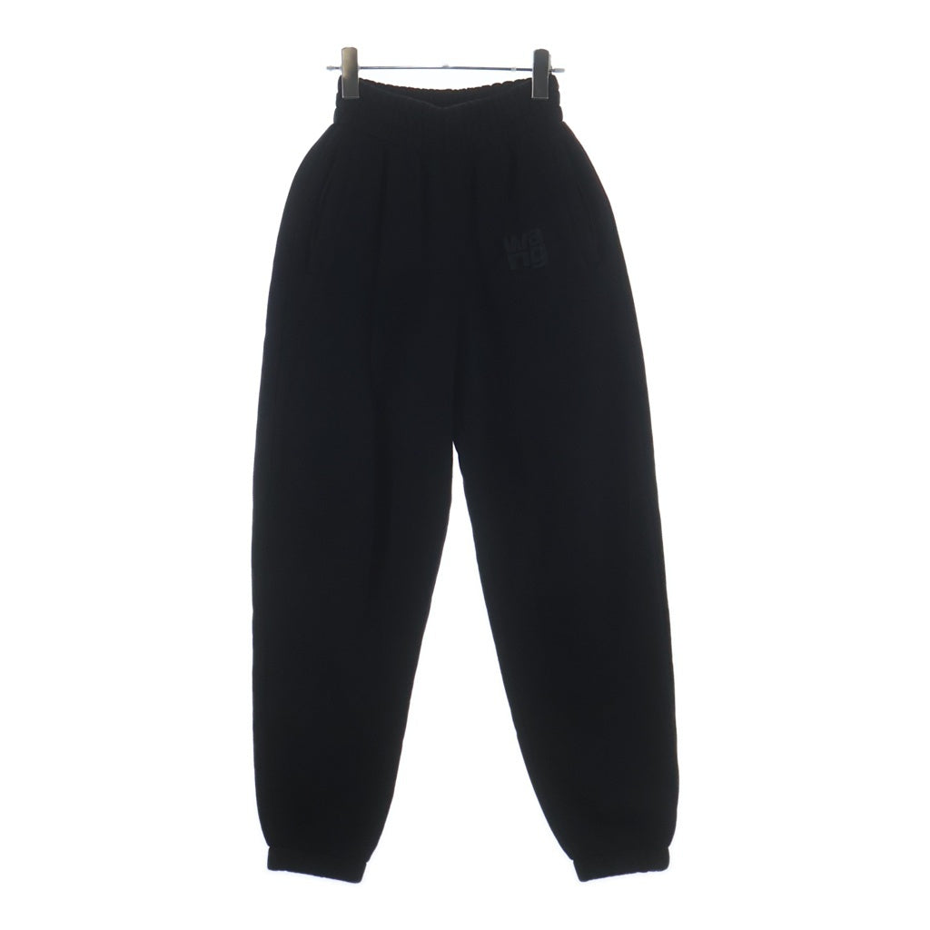 ALEXANDER WANG(アレキサンダーワン) ロゴ スウェットパンツ 裾リブ コットン ブラック
