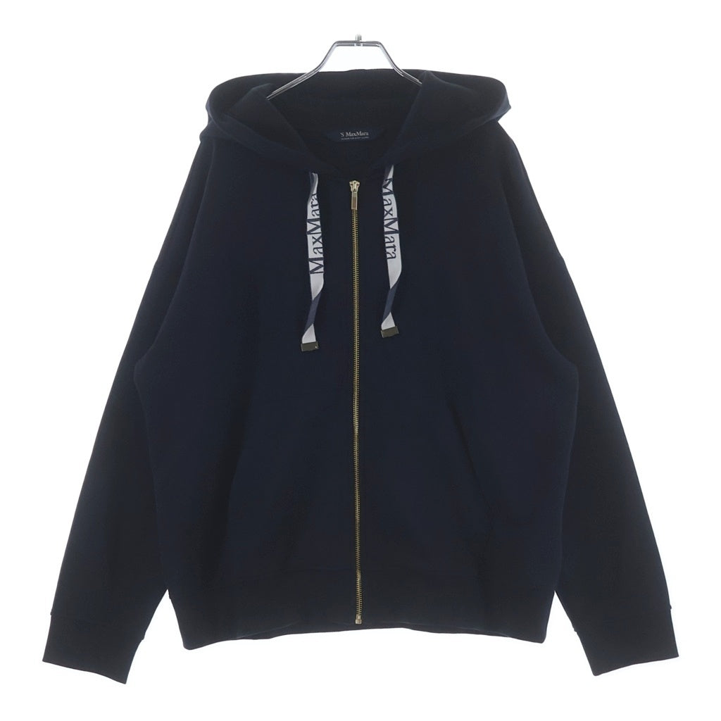 Max Mara(マックスマーラ) 26SS ロゴ フード付き ジップアップ パーカー ネイビー 2619921031