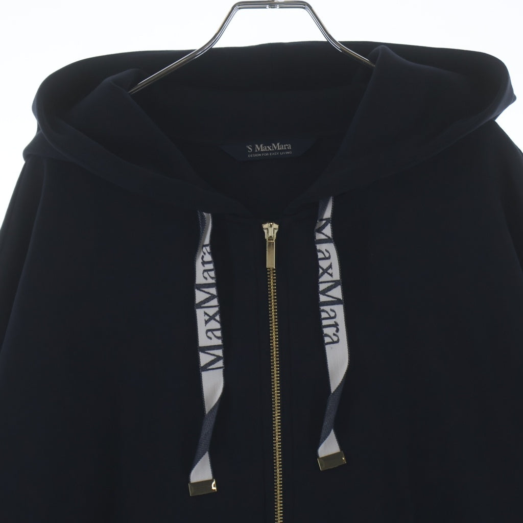 Max Mara(マックスマーラ) 26SS ロゴ フード付き ジップアップ パーカー ネイビー 2619921031
