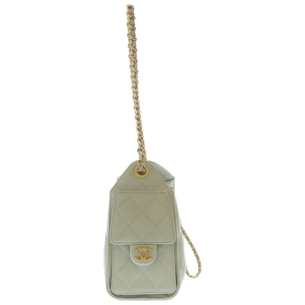 CHANEL(シャネル) シャネル25 ミニ ココマーク キャビアスキン ゴールド金具 チェーンショルダーバッグ AS5293 ライトグリーン グリーン系 レディース