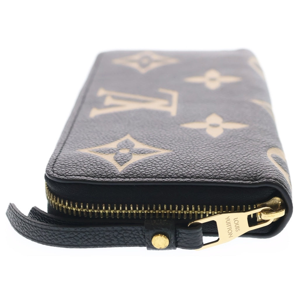 LOUIS VUITTON(ルイヴィトン) モノグラム アンプラント ジッピーウォレット レザー ラウンドファスナー長財布 M80481 ブラック/ベージュ レディース