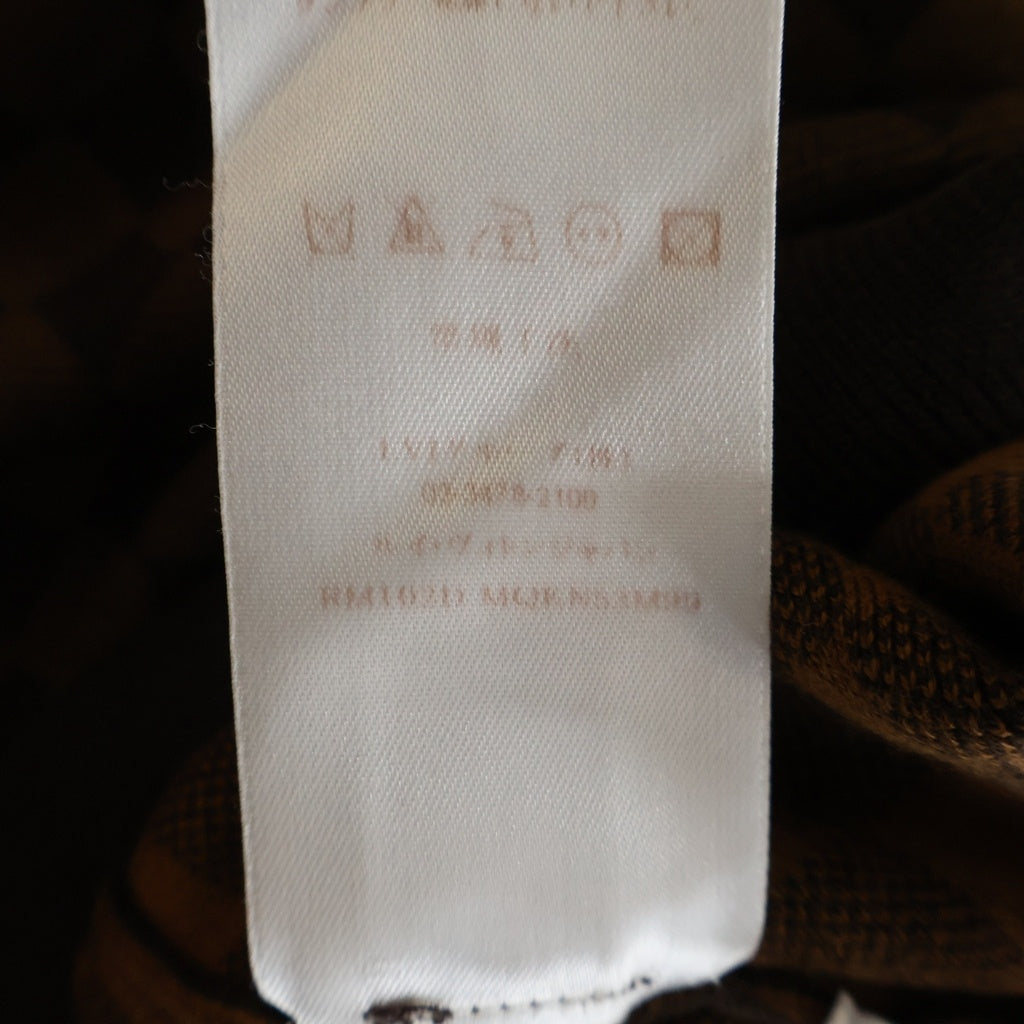 LOUIS VUITTON(ルイヴィトン) ダミエ ラウンドネック 長袖ニット セーター ウール 総柄 ブラウン RM102D