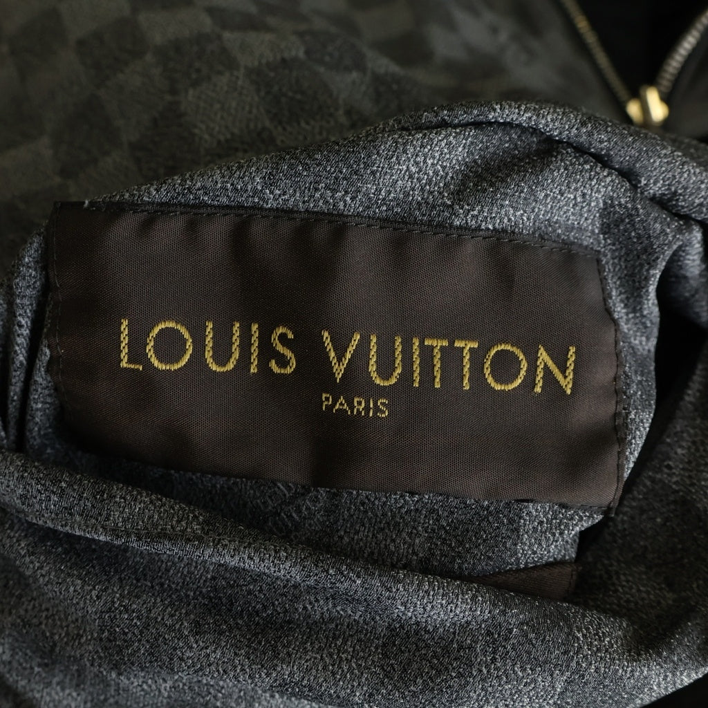 LOUIS VUITTON(ルイヴィトン) ダミエ リバーシブル ダウンジャケット ナイロン コットン ジップアップ フード付き ブラック/グレー RM142Q