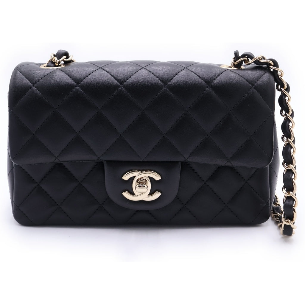CHANEL(シャネル) マトラッセ20 ラムスキン レザー Sフラップ チェーン ショルダーバッグ ゴールド金具 ブラック 30番台 A69900 レディース