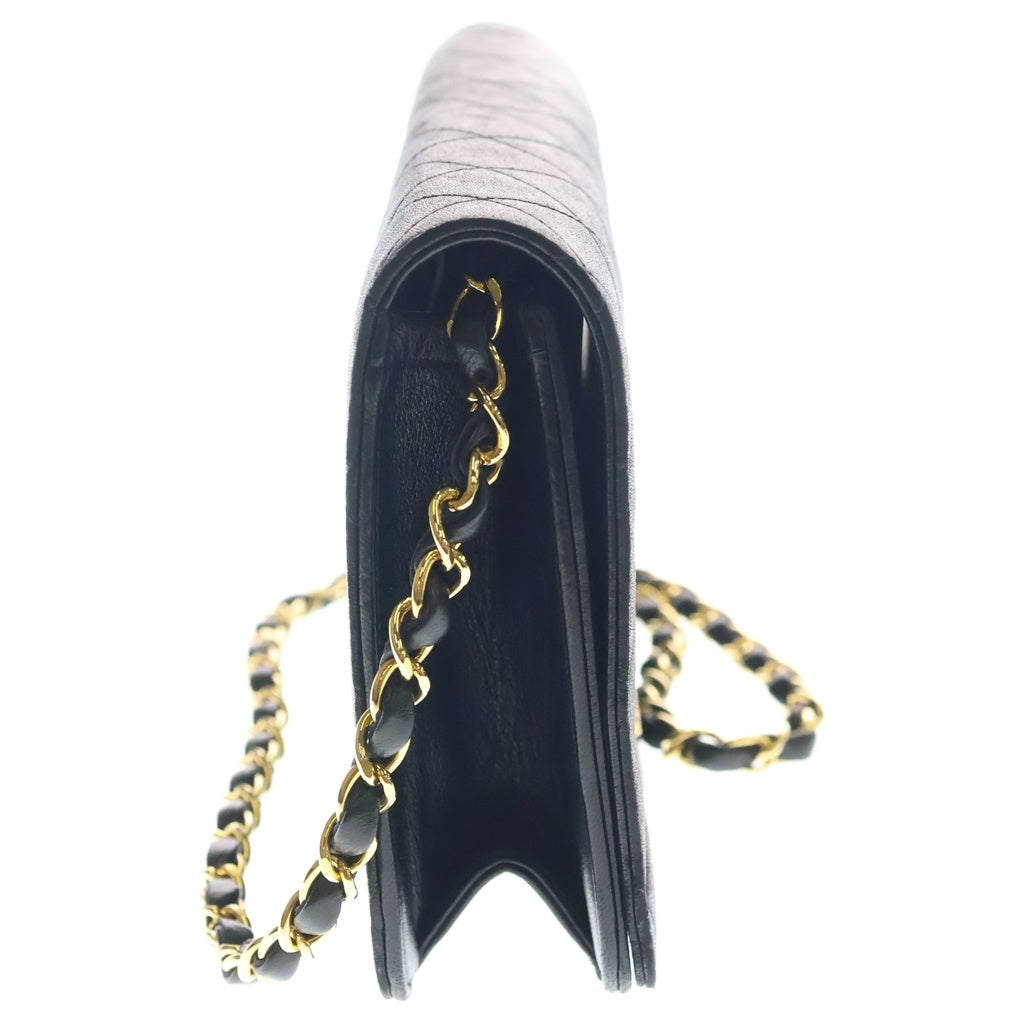 CHANEL(シャネル) マトラッセ W24 ショルダーバッグ チェーンバッグ ブラック ラムスキン ゴールド金具 レディース