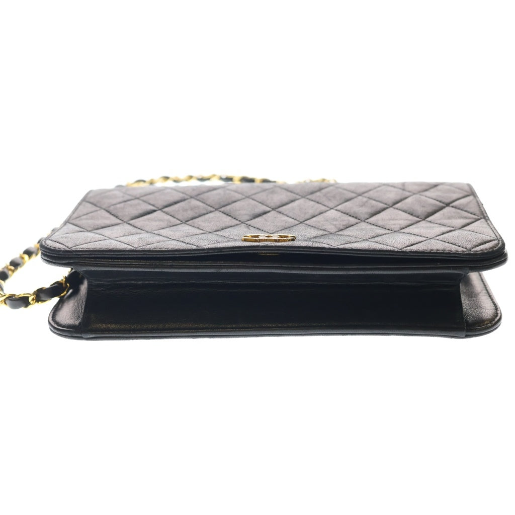 CHANEL(シャネル) マトラッセ W24 ショルダーバッグ チェーンバッグ ブラック ラムスキン ゴールド金具 レディース