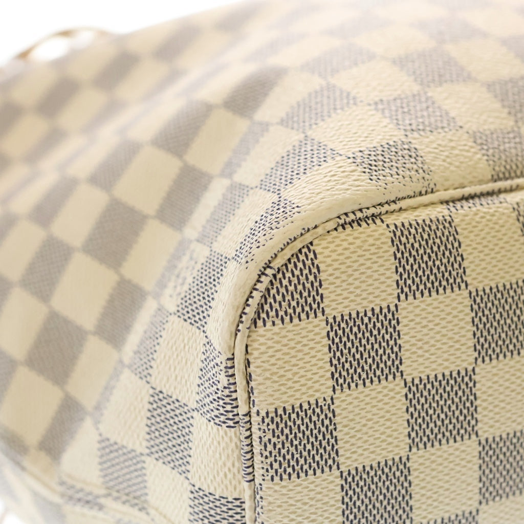 LOUIS VUITTON(ルイヴィトン) ダミエ アズール ネヴァーフルMM ハンドバッグ トートバッグ アイボリー×ブラウン PVCレザー N51107 ゴールド金具 レディース