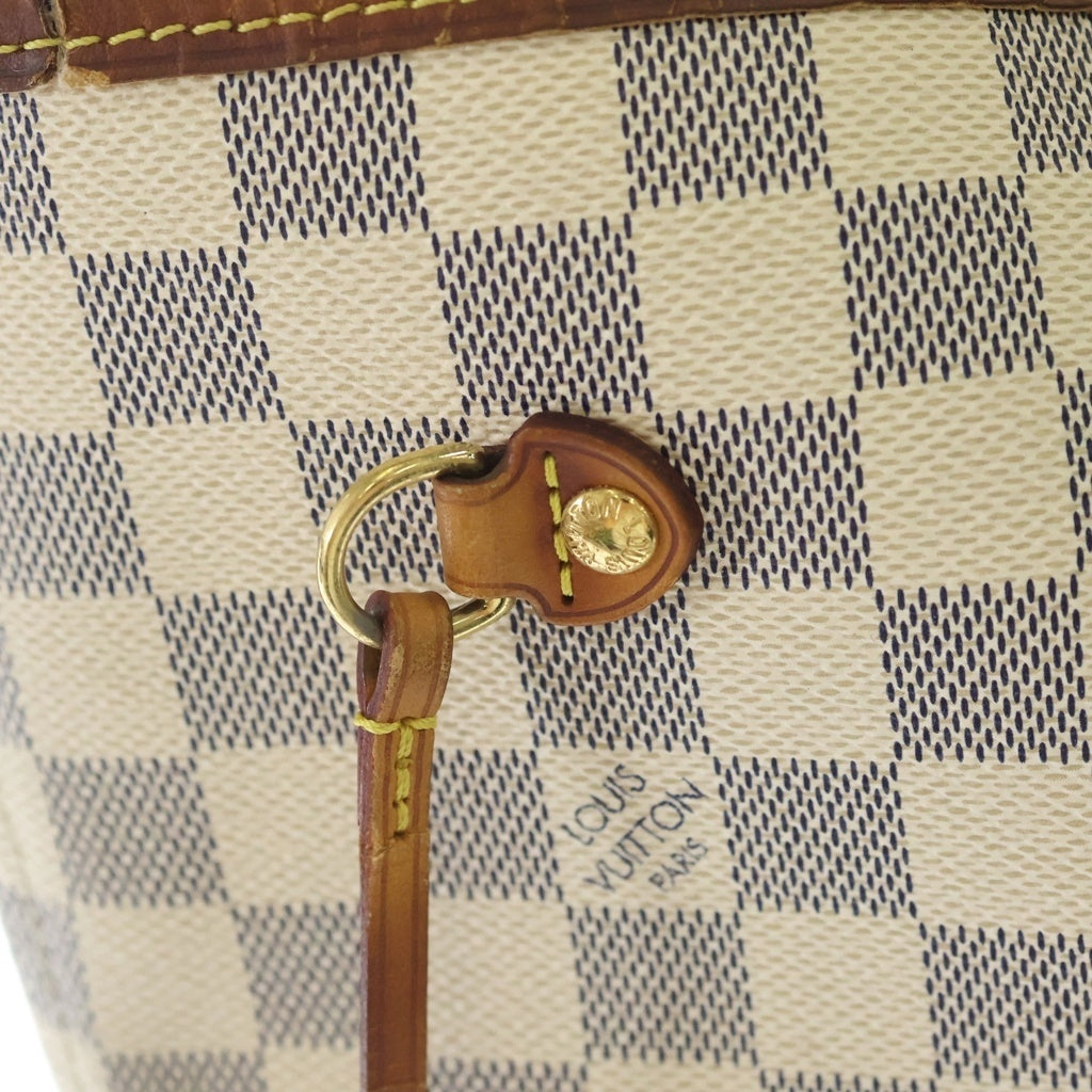 LOUIS VUITTON(ルイヴィトン) ダミエ アズール ネヴァーフルMM ハンドバッグ トートバッグ アイボリー×ブラウン PVCレザー N51107 ゴールド金具 レディース