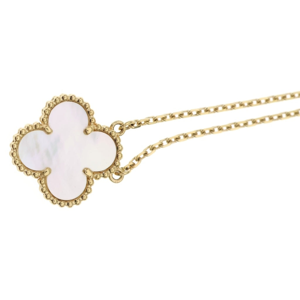 Van Cleef & Arpels(ヴァンクリーフアンドアーペル) ヴィンテージアルハンブラ マザーオブパール Au750 K18YG ネックレス イエローゴールド レディース