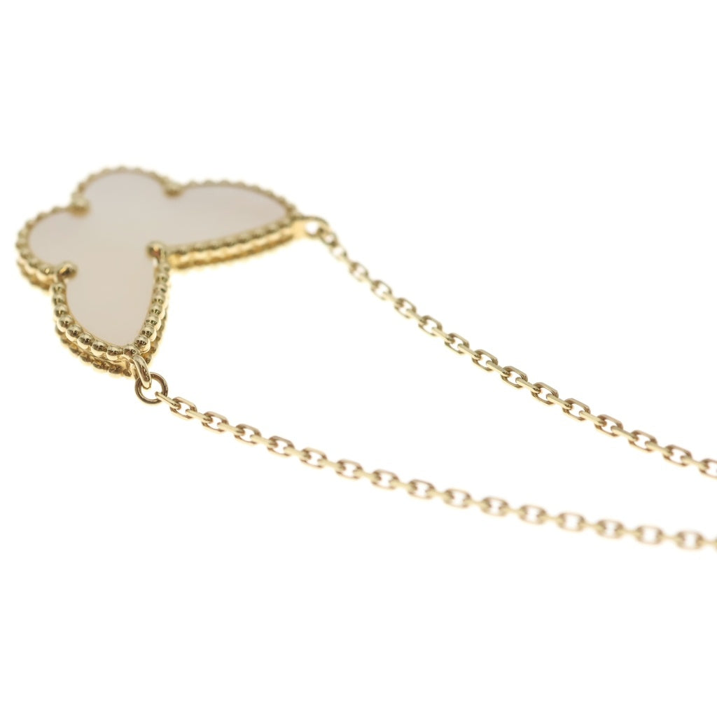 Van Cleef & Arpels(ヴァンクリーフアンドアーペル) ラッキーアルハンブラ パピヨン マザーオブパール ネックレス Au750YG 6.2g JE307117 箱・旧保 レディース