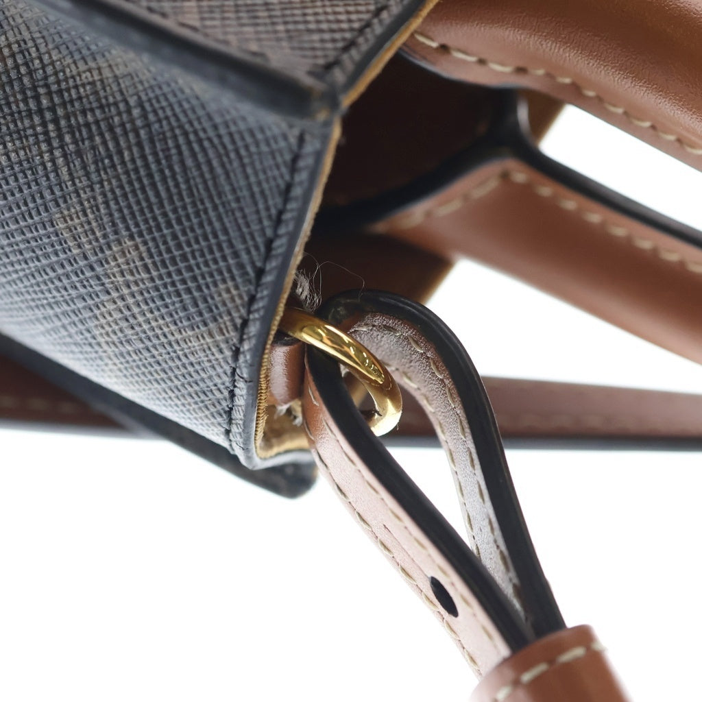 CELINE(セリーヌ) トリオンフ ミニ バーティカル カバ 2WAYバッグ ショルダーバッグ ミニバッグ ブラウン レザー×PVC ゴールド金具 レディース