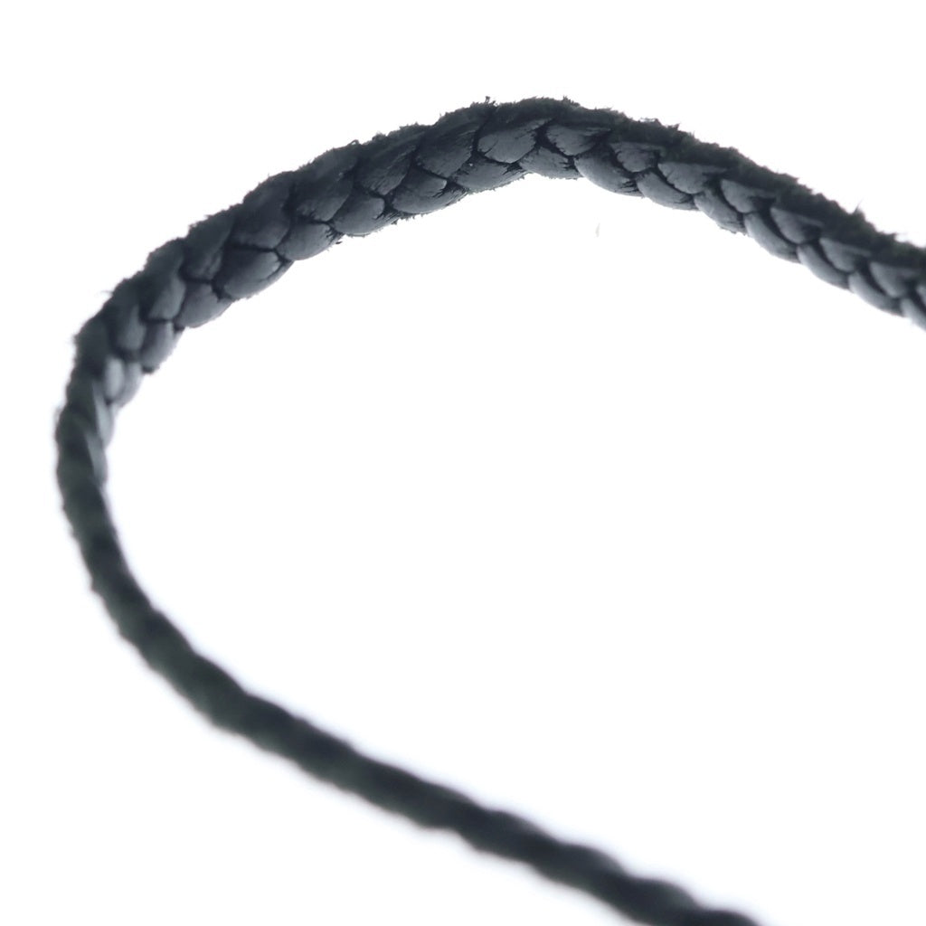 CHROME HEARTS(クロムハーツ) LEATHER BRAID SCROLL ネックレス レザーブレイドネックレス ブラック/シルバー BCA377