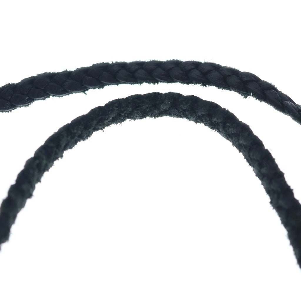 CHROME HEARTS(クロムハーツ) LEATHER BRAID SCROLL ネックレス レザーブレイドネックレス ブラック/シルバー BCA377