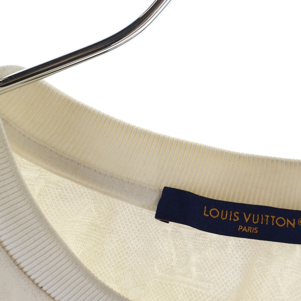 LOUIS VUITTON(ルイヴィトン) 23AW 3Dポケット モノグラム ジャガード コットン クルーネック 半袖Tシャツ カットソー ホワイト RM232Q