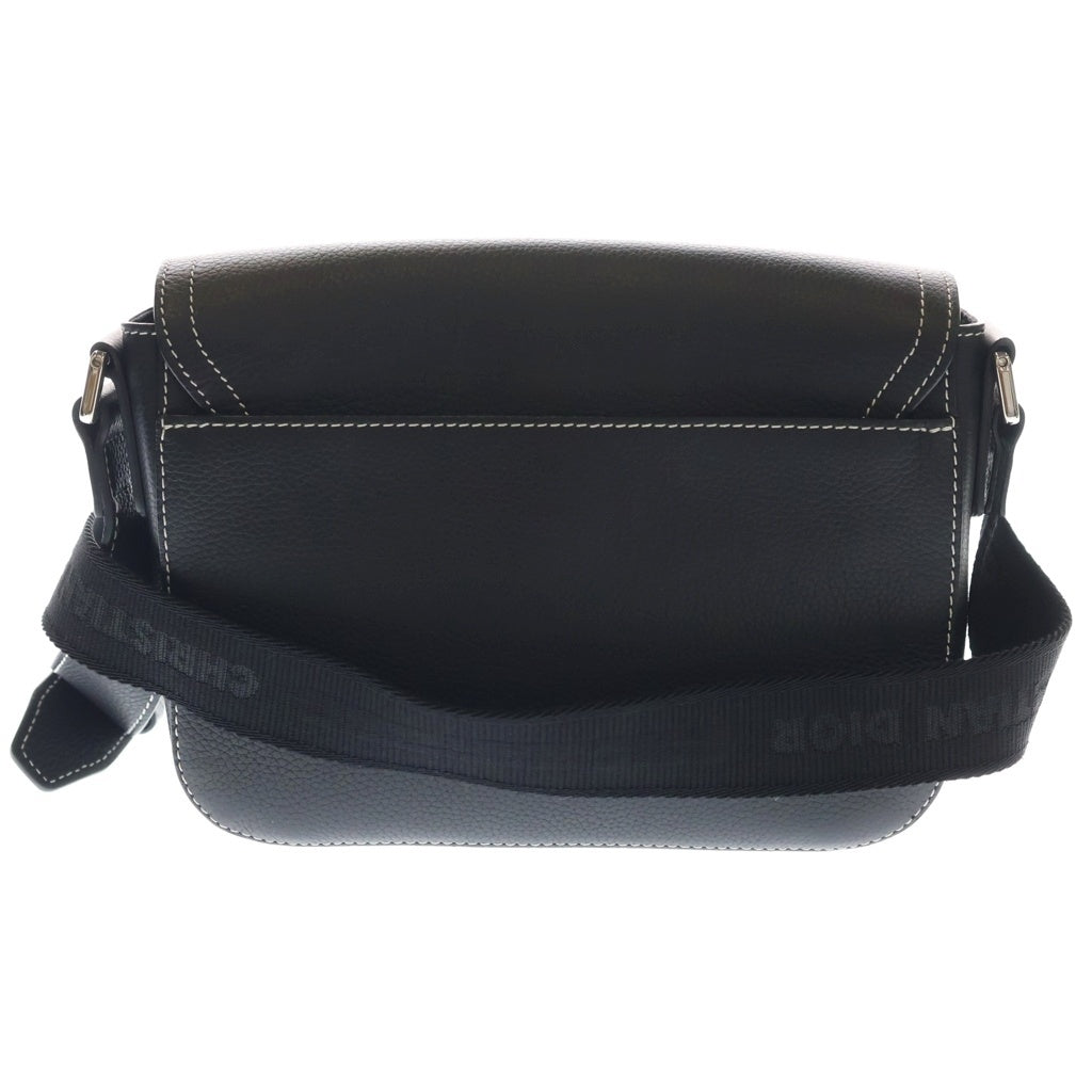 DIOR(ディオール) サドル メッセンジャー レザー ショルダーバッグ シルバー金具 ブラック レディース
