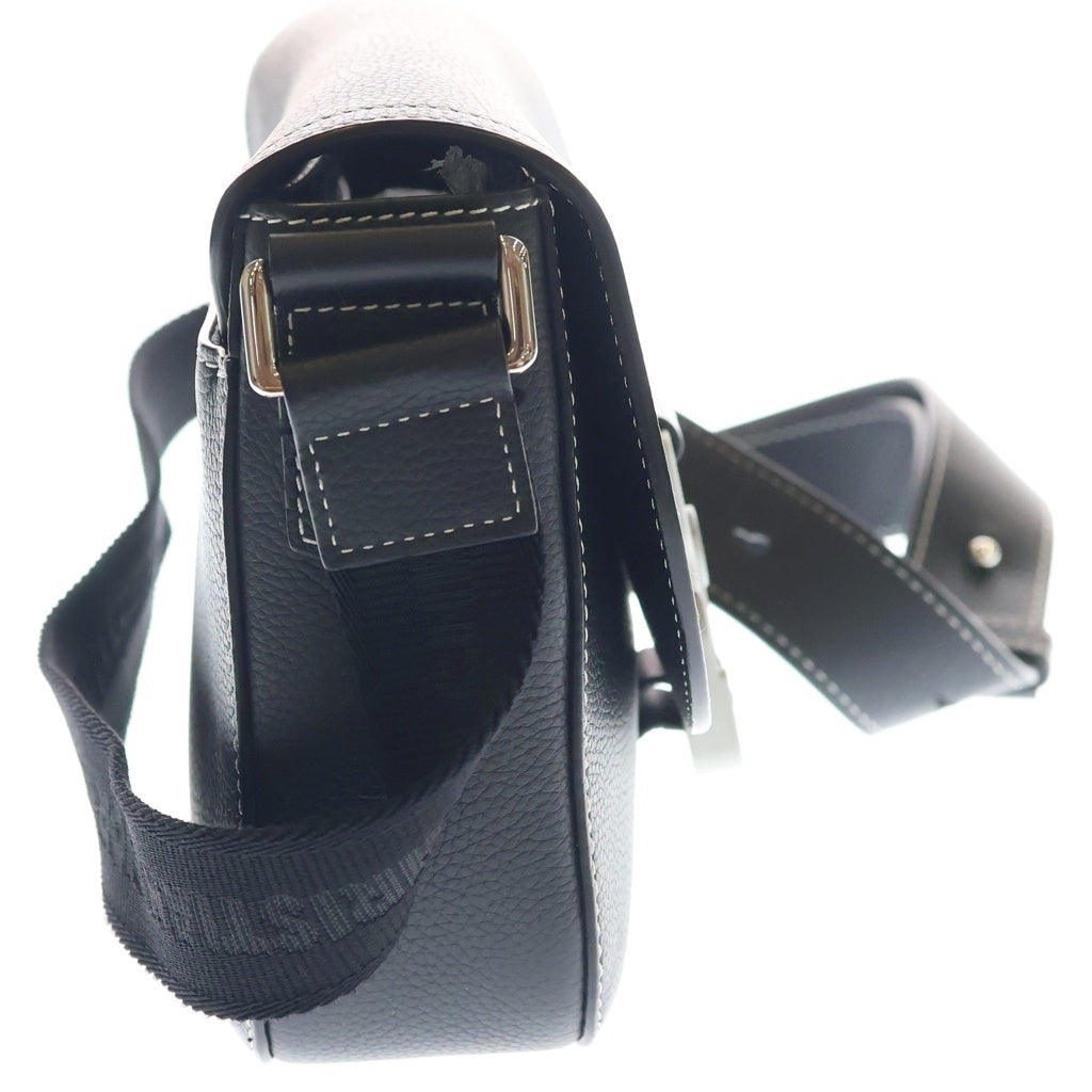 DIOR(ディオール) サドル メッセンジャー レザー ショルダーバッグ シルバー金具 ブラック レディース