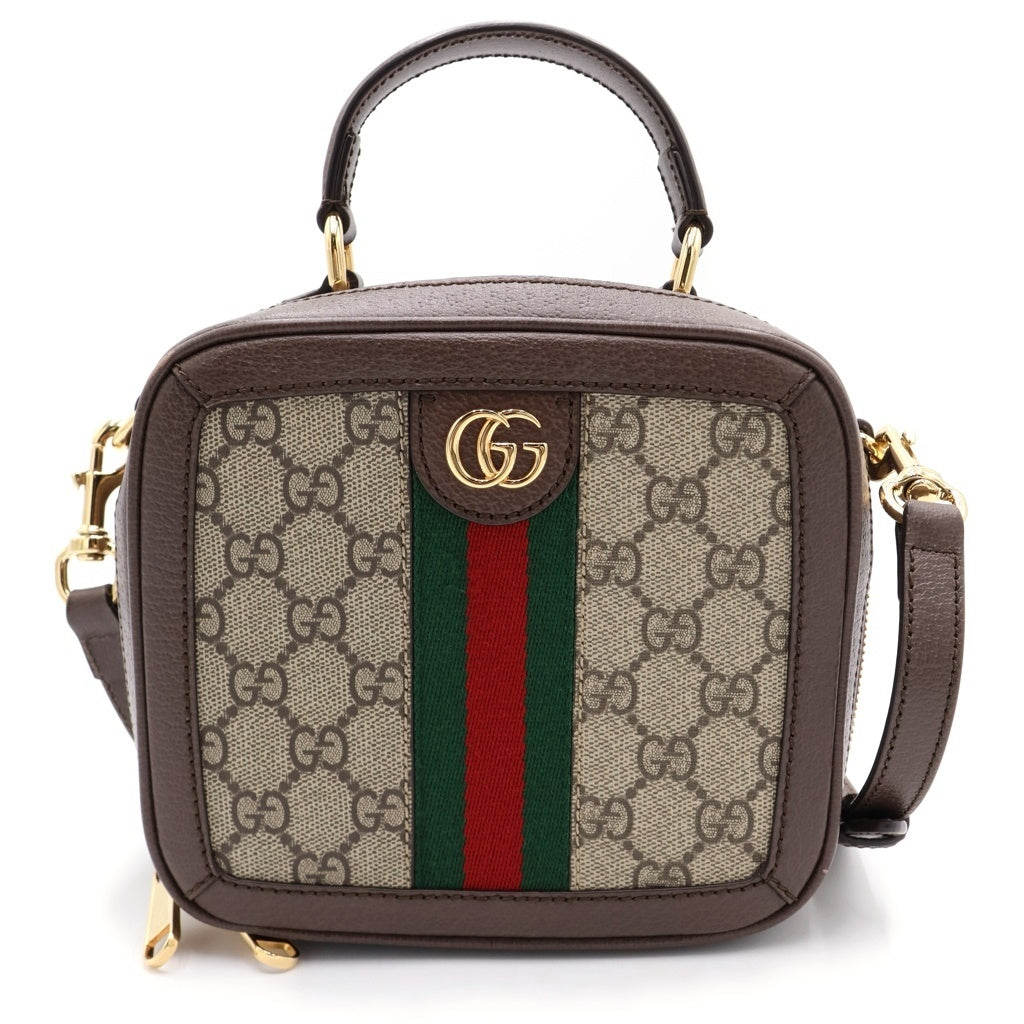GUCCI(グッチ) オフィディア GGスプリーム PVC レザー 2WAY ハンド ショルダーバッグ ブラウン/ベージュ 772157 レディース