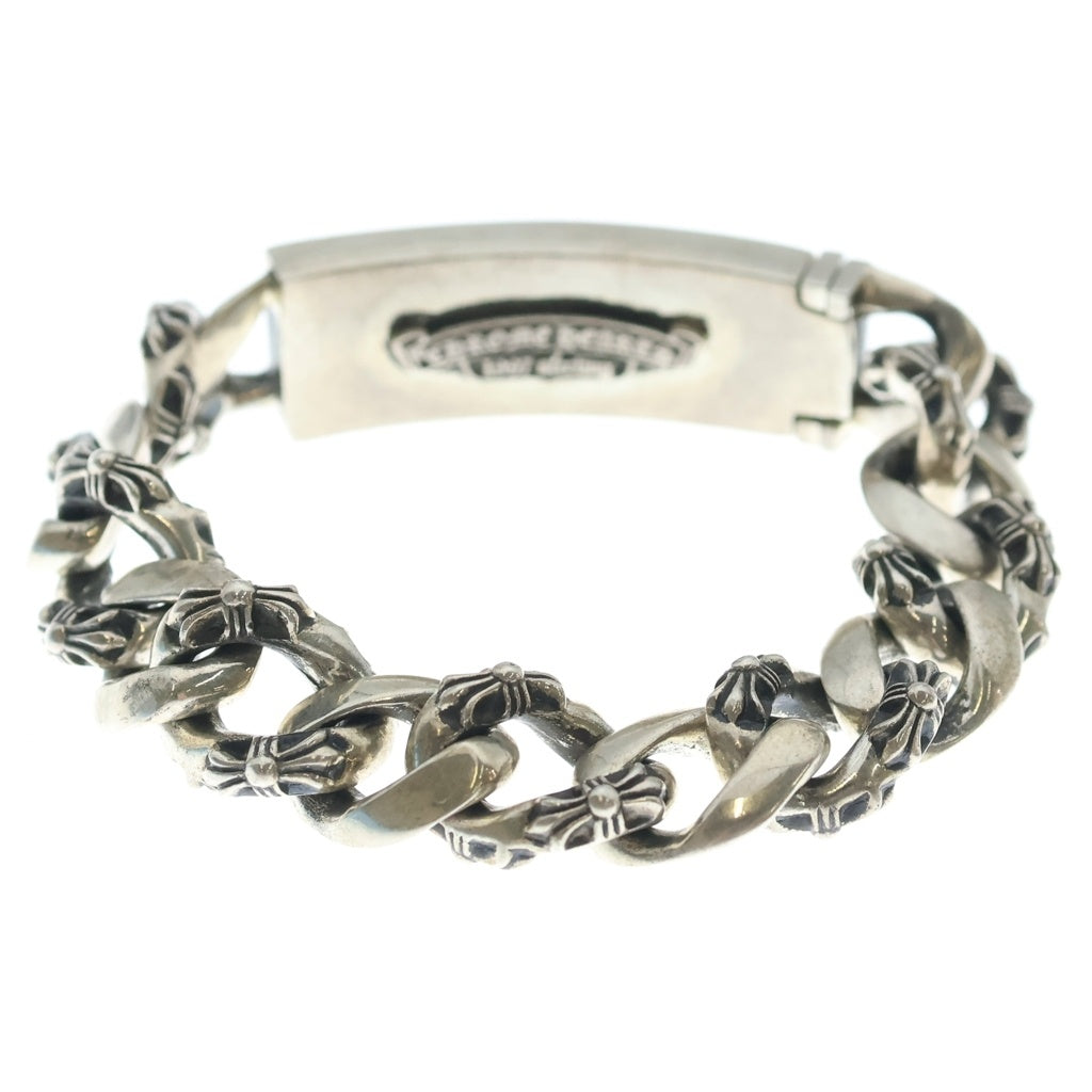CHROME HEARTS(クロムハーツ) ID FLORAL CRS フローラルクロスIDファンシーリンク ブレスレット 13LINK シルバー BCA166