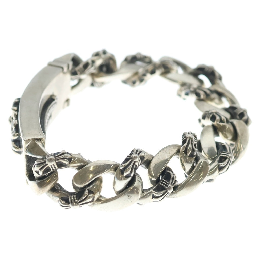 CHROME HEARTS(クロムハーツ) ID FLORAL CRS フローラルクロスIDファンシーリンク ブレスレット 13LINK シルバー BCA166