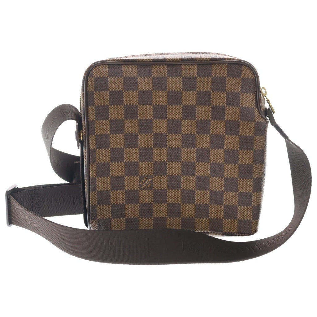 LOUIS VUITTON(ルイヴィトン) ダミエ エベヌ オラフPM PVC レザー ショルダーバッグ ブラウン N41442