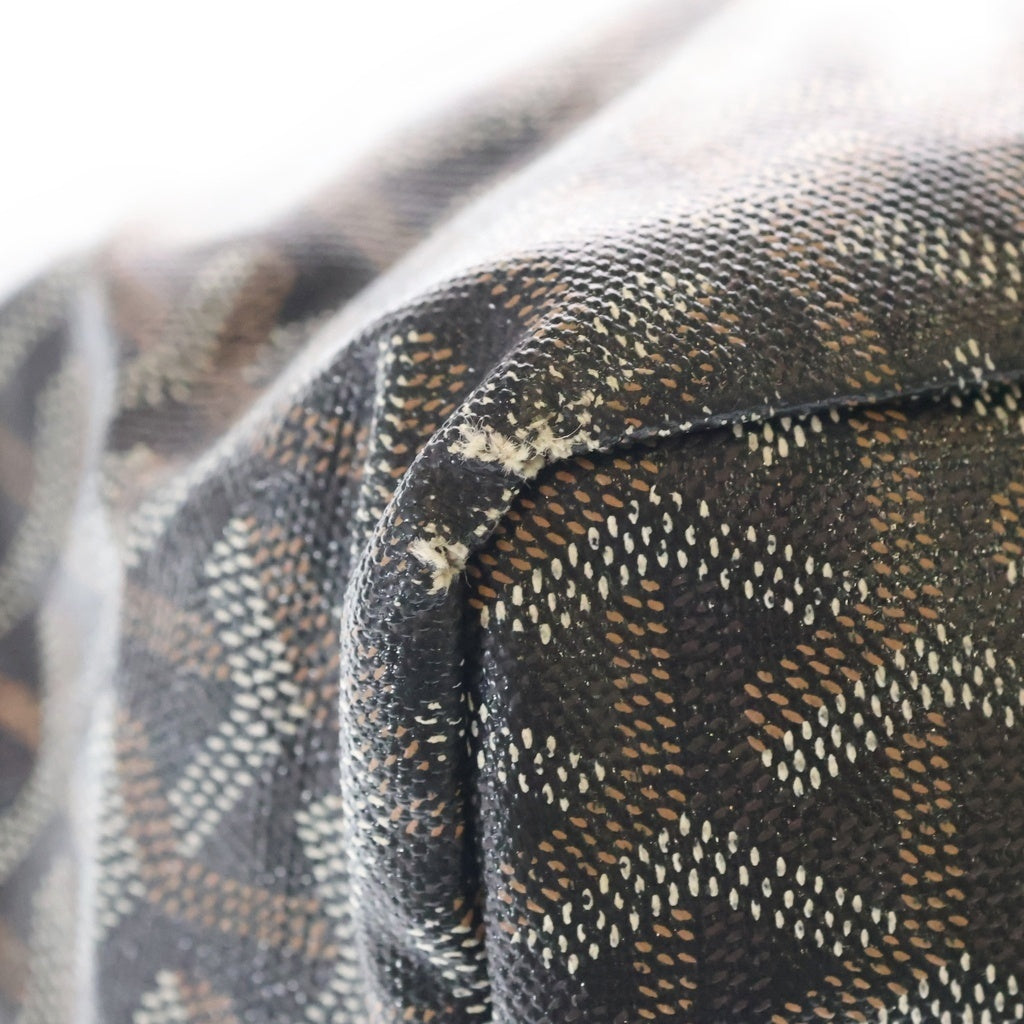 GOYARD(ゴヤール) サンルイPM PVC コーティングキャンバス レザー トートバッグ ブラウン レディース