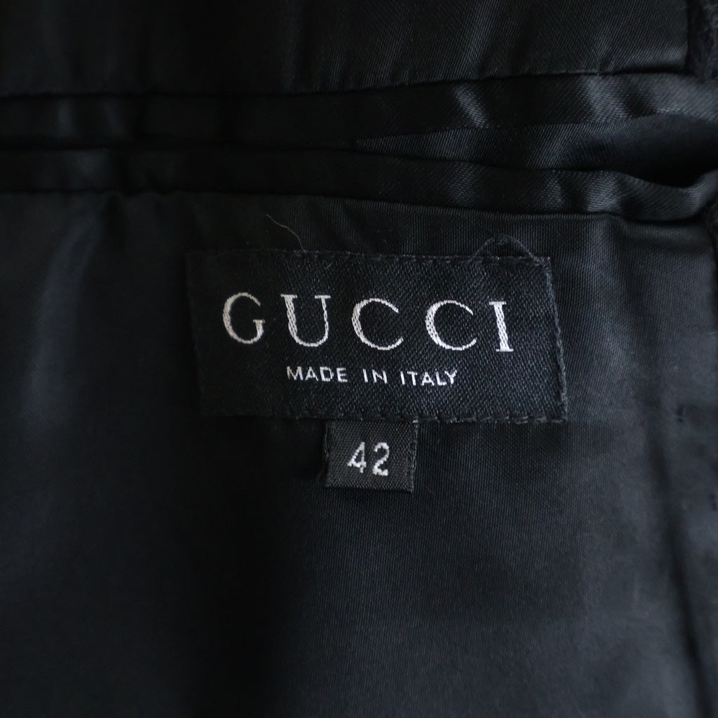 GUCCI(グッチ) 95AW トムフォード期 バンブー フーテッドコート ブラック アルパカ #42