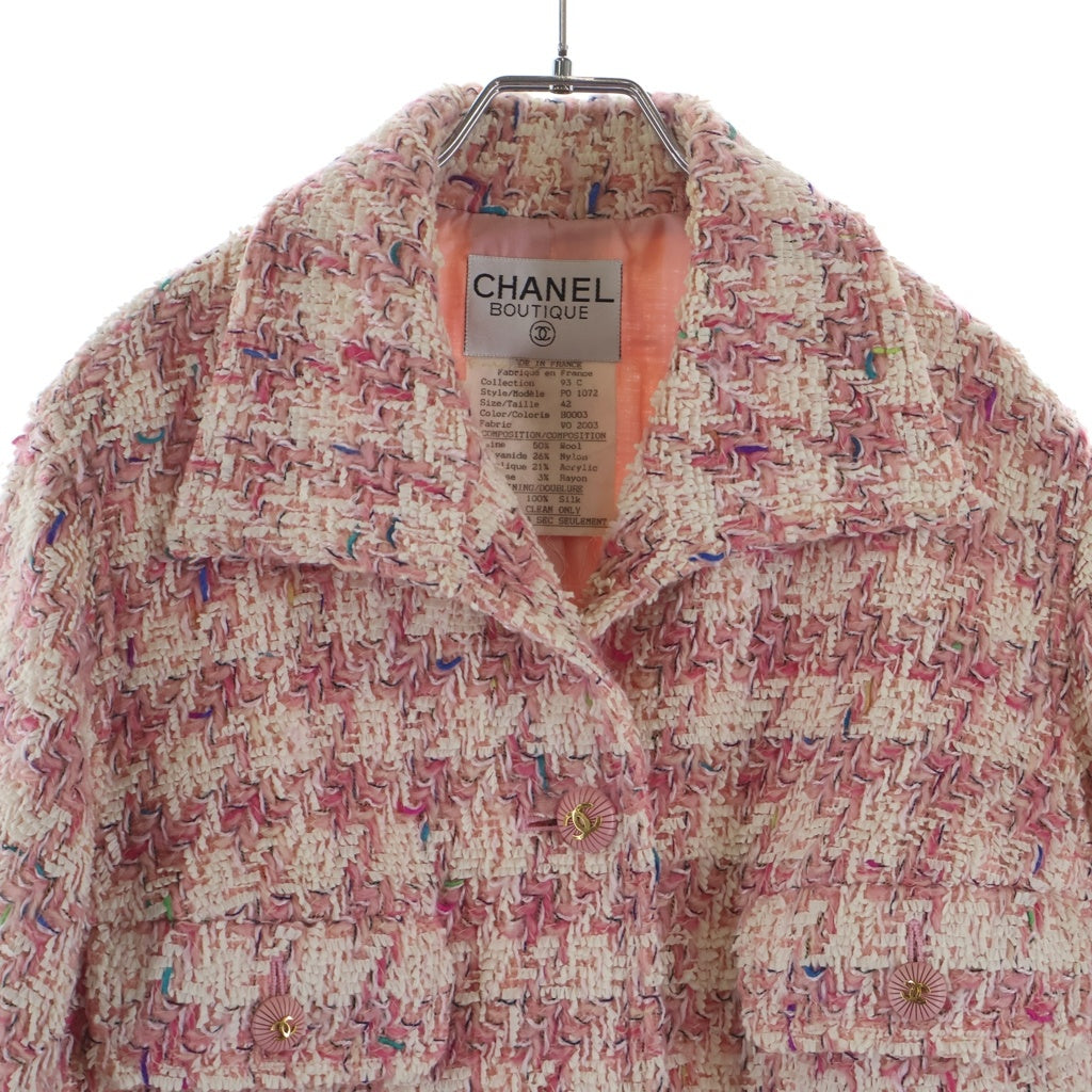 CHANEL(シャネル) 93C ココボタン ファンシー ツイード ジャケット ピンク #42 P01072V02003 レディース