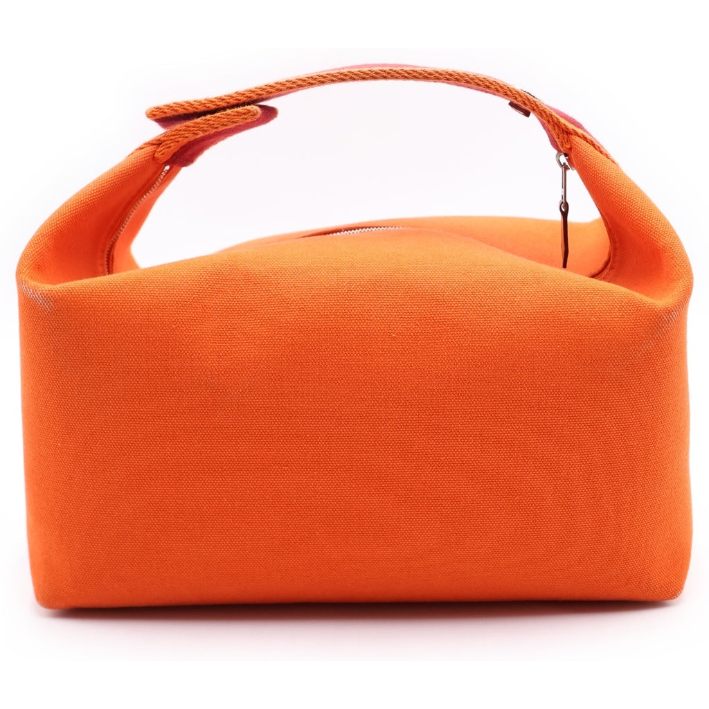 HERMES(エルメス) ブリッド ア ブラックPM ハンドバッグ ポーチキャンバス オレンジ レディース